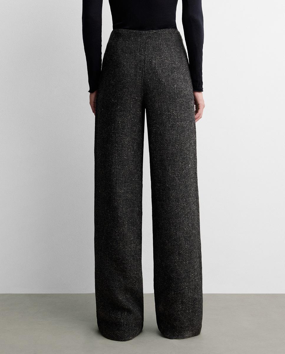 Pantalón de mujer recto tweed - Simorra - Gris Gris-4