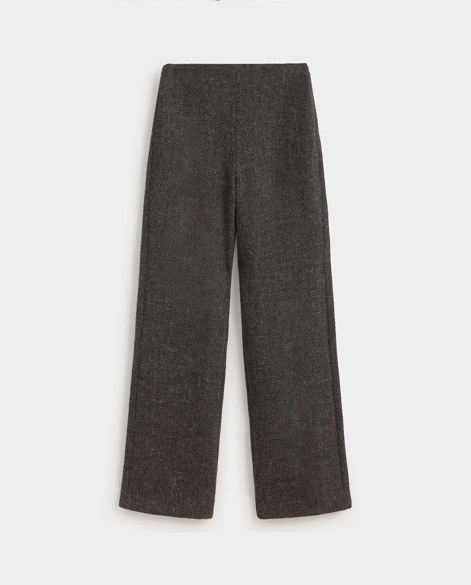 Pantalón de mujer recto tweed - Simorra - Gris Gris-5