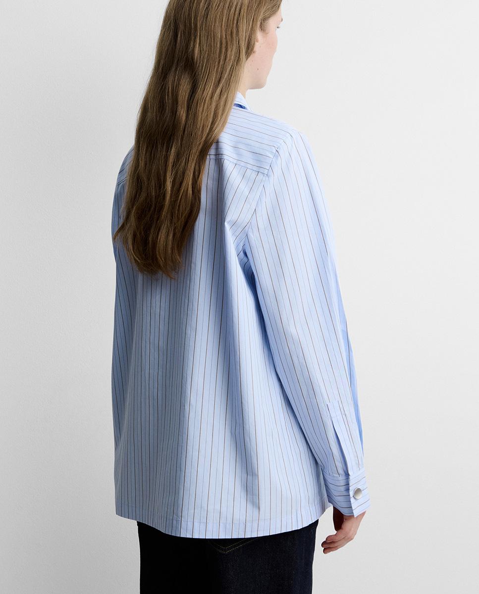 Camisa de mujer botón estampado rayas - Simorra - Azul Azul-4