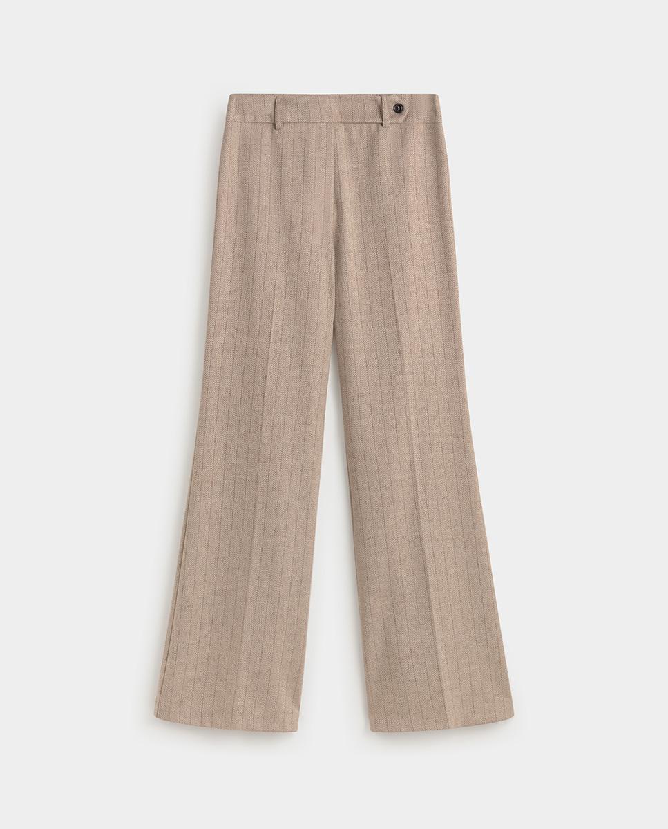 Imagen 0 de Pantalón de mujer espiga acampanado Beige