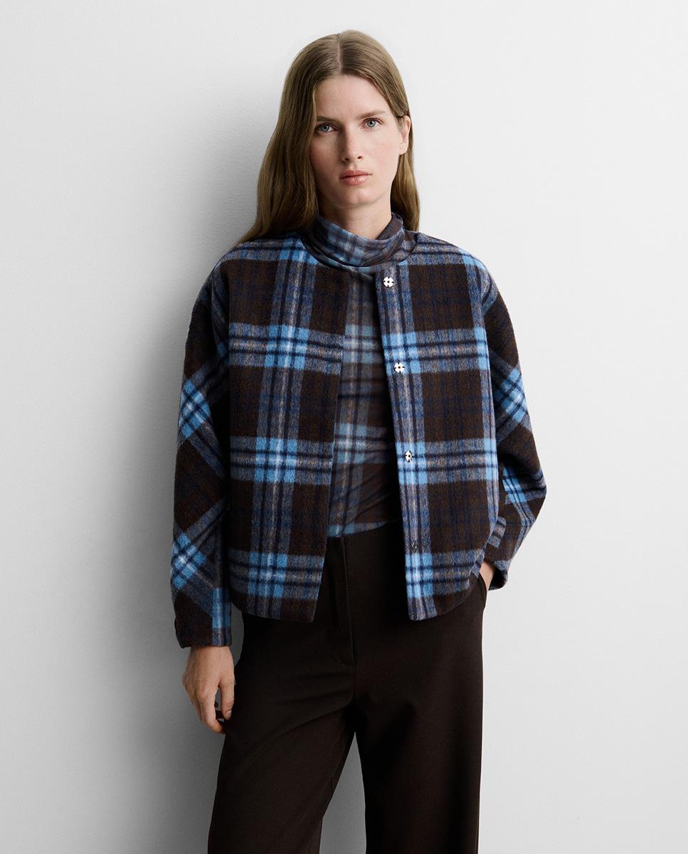 Chaqueta de mujer estampado cuadros - Simorra - Marrón Marrón-3