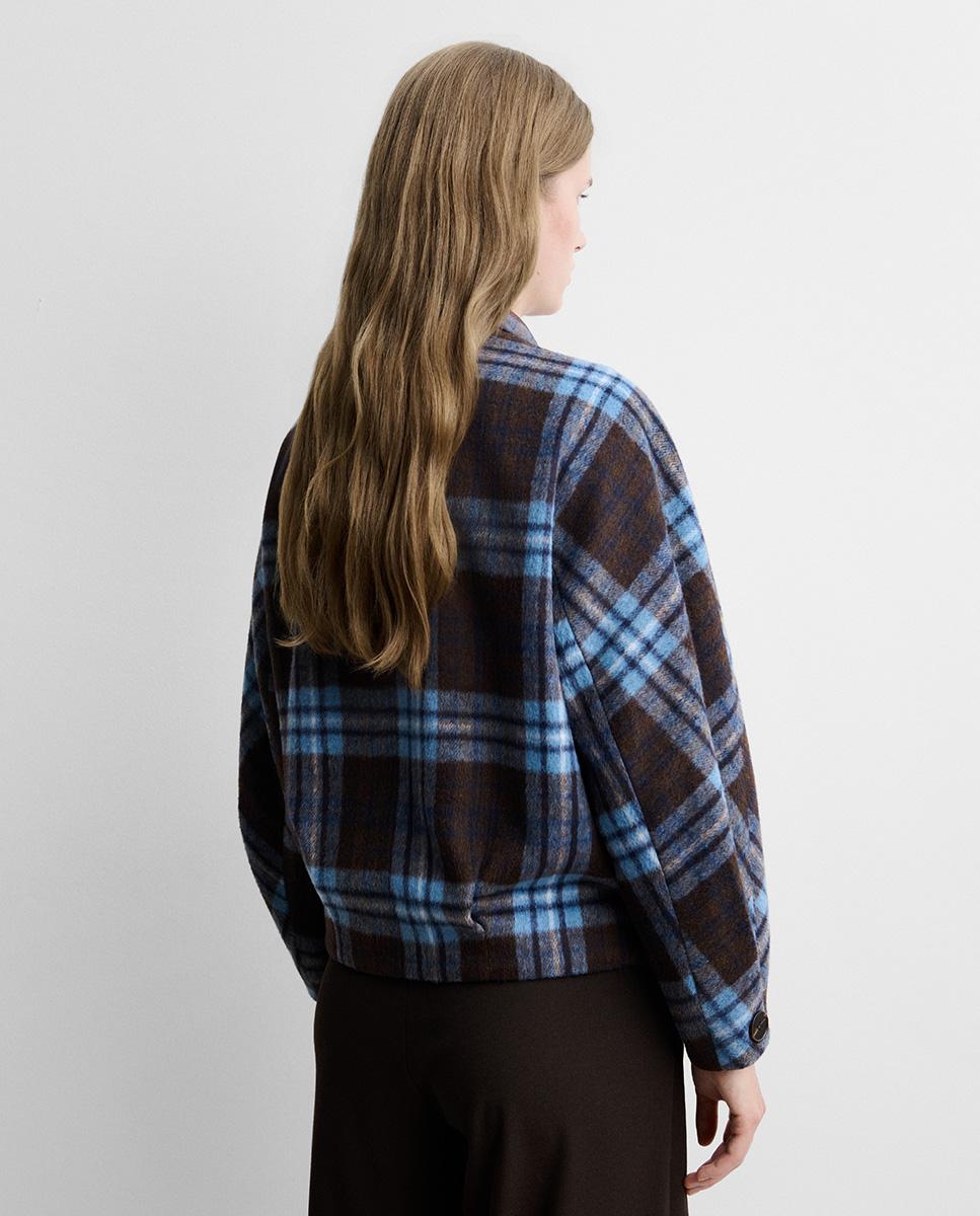 Chaqueta de mujer estampado cuadros - Simorra - Marrón Marrón-5