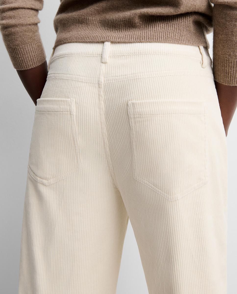 Pantalón de mujer recto pana - Simorra - Beige Beige-5