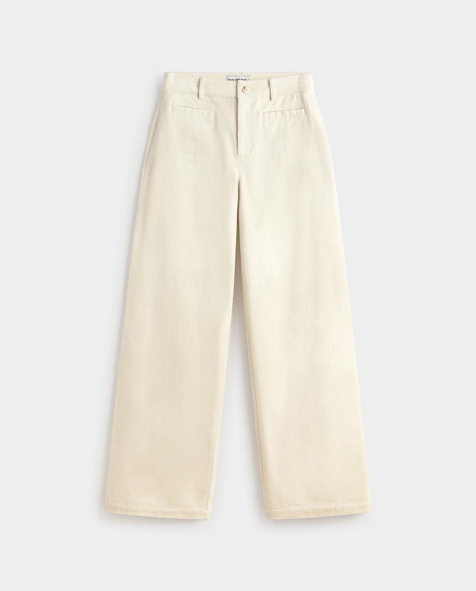 Pantalón de mujer recto pana - Simorra - Beige Beige-6