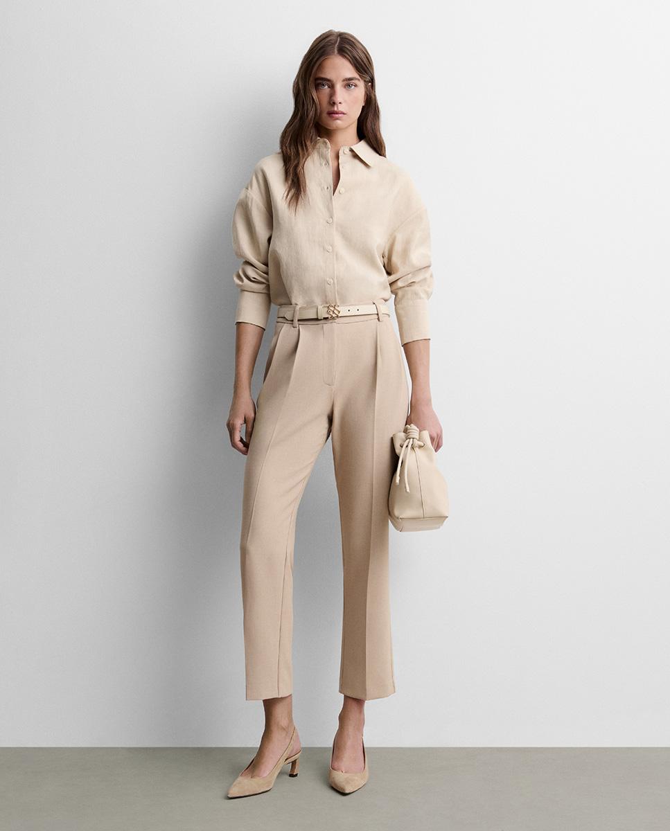 Jersey de mujer cuello vuelto - Simorra - Camel Camel-1