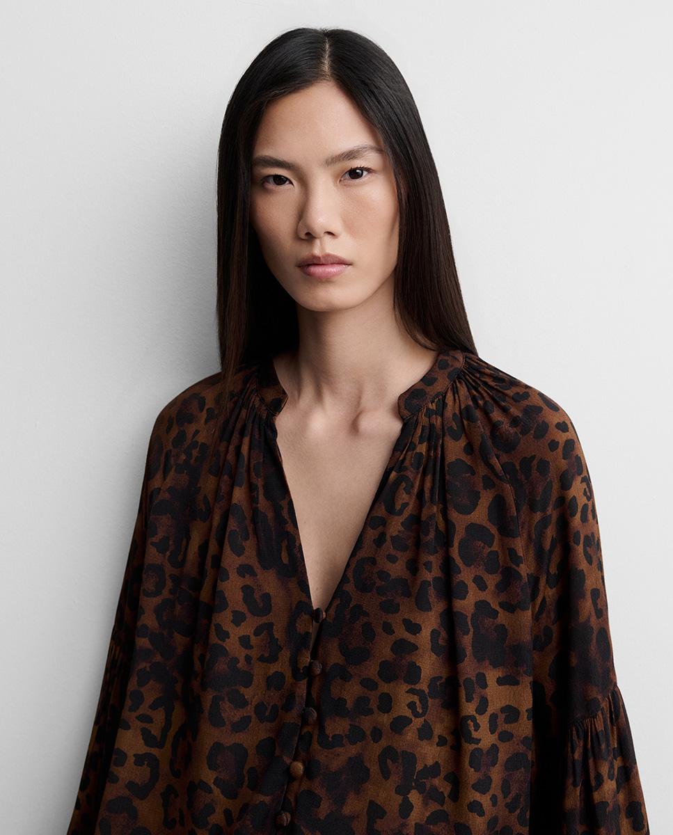 Blusa de mujer animal print - Simorra - Marrón Marrón-3