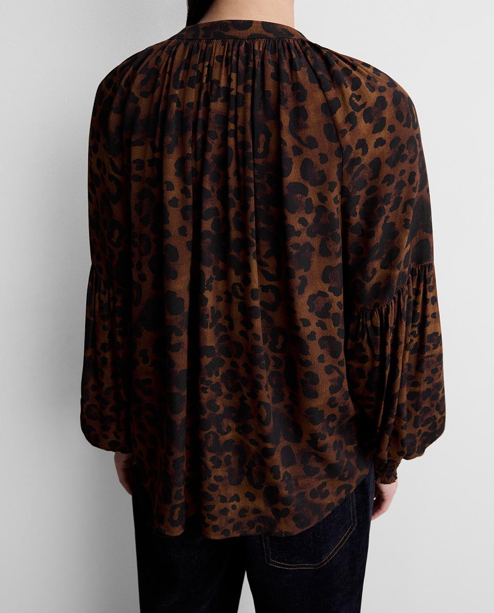 Blusa de mujer animal print - Simorra - Marrón Marrón-4