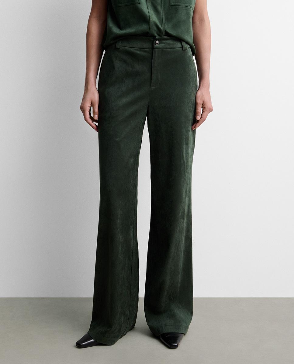 Pantalón de mujer recto antelina - Simorra - Verde Verde-3