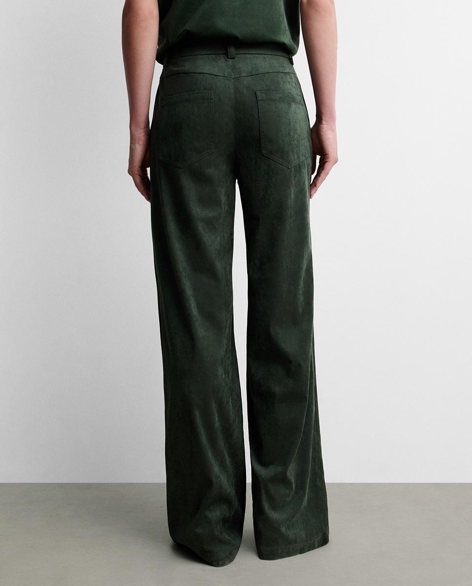 Pantalón de mujer recto antelina - Simorra - Verde Verde-5