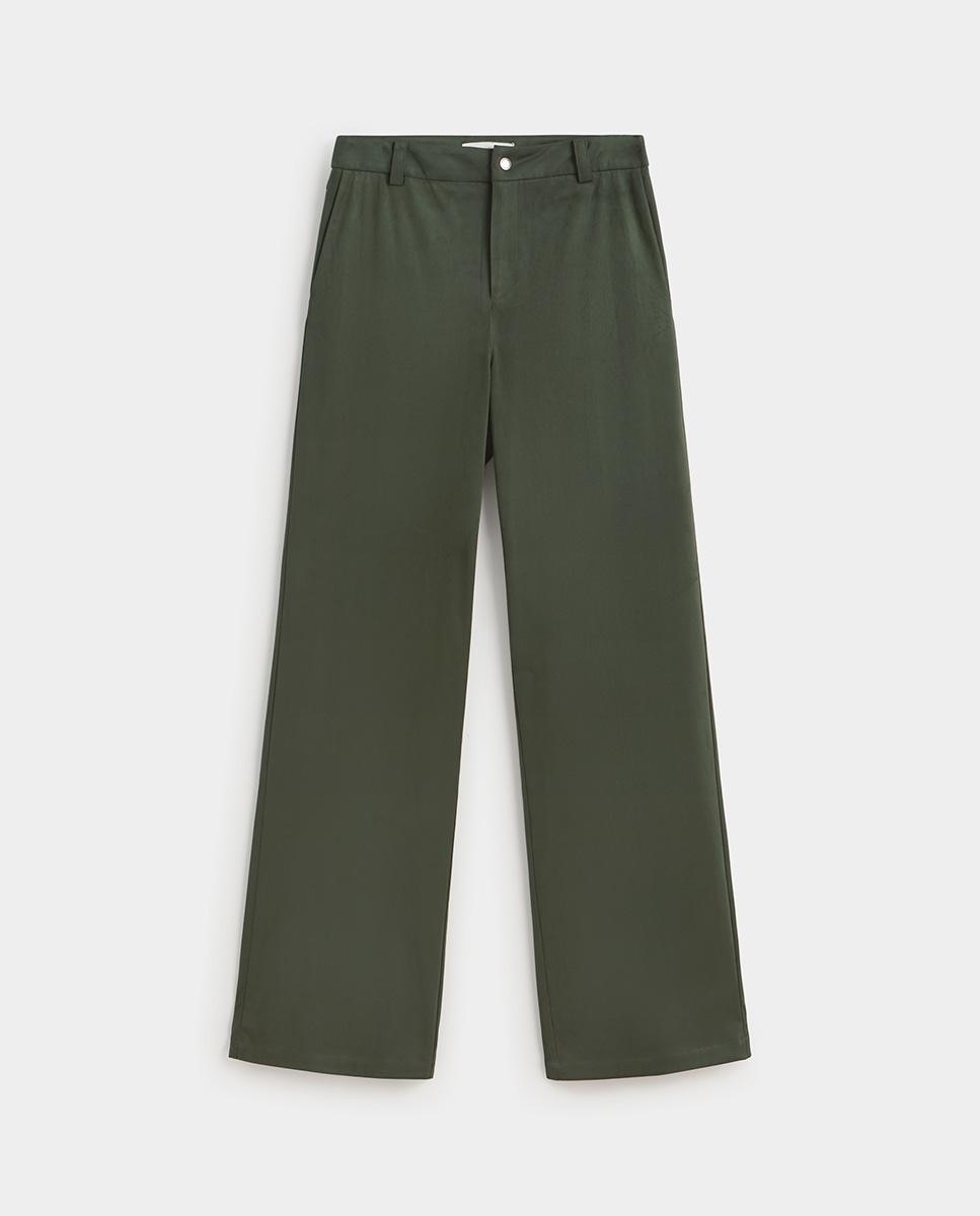 Pantalón de mujer recto antelina - Simorra - Verde Verde-6