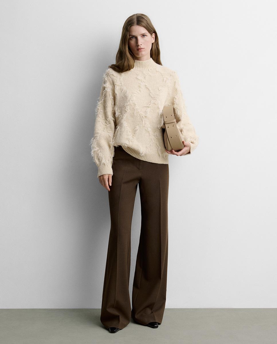 Jersey de mujer rombos desflecados - Simorra - Crudo Crudo-1