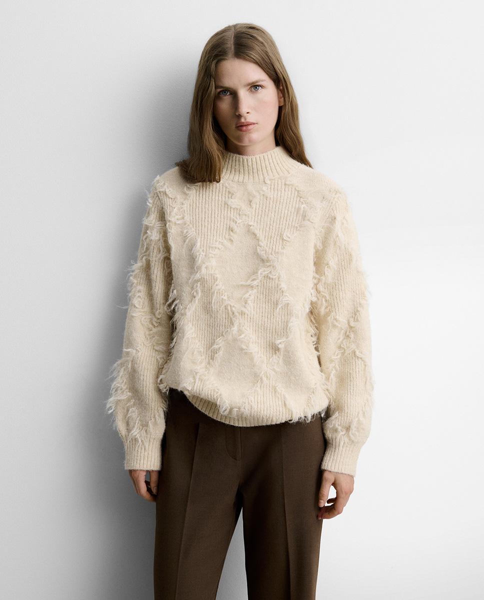 Jersey de mujer rombos desflecados - Simorra - Crudo Crudo-2