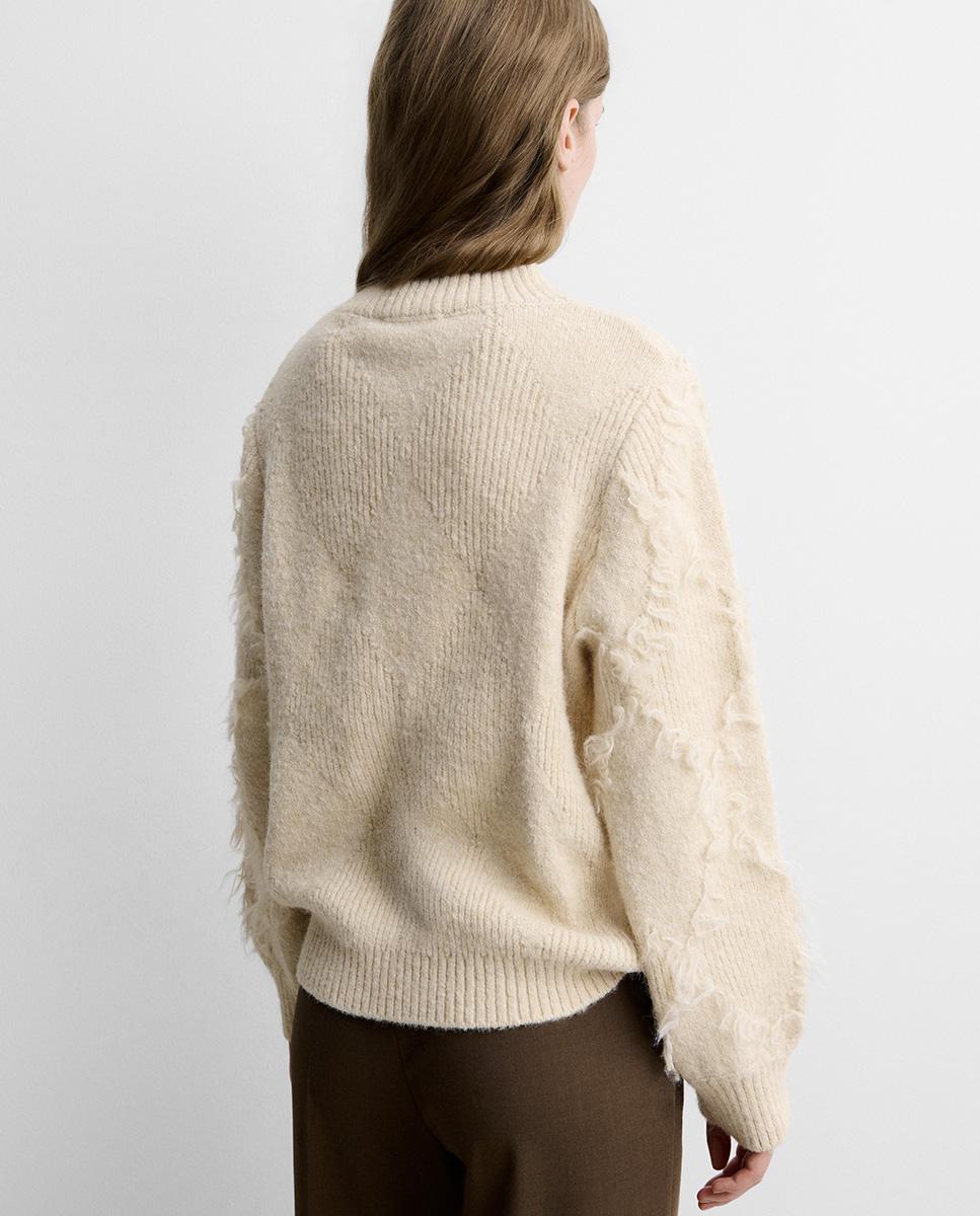 Jersey de mujer rombos desflecados - Simorra - Crudo Crudo-4