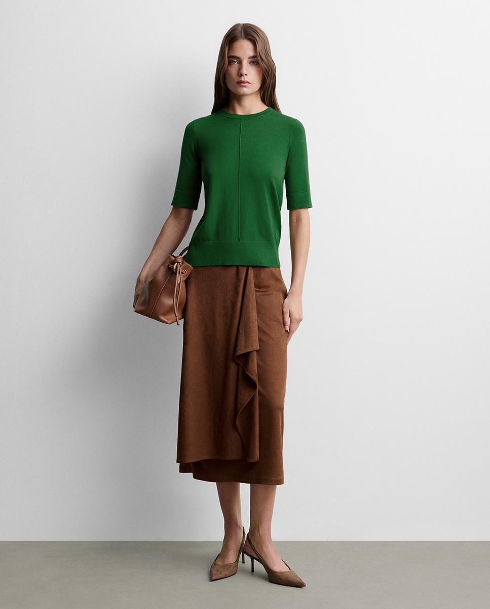Jersey de mujer punto manga corta - Simorra - Verde Verde-1