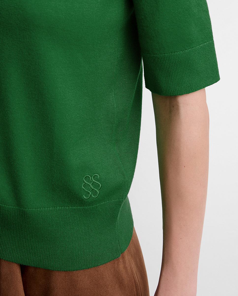 Jersey de mujer punto manga corta - Simorra - Verde Verde-3