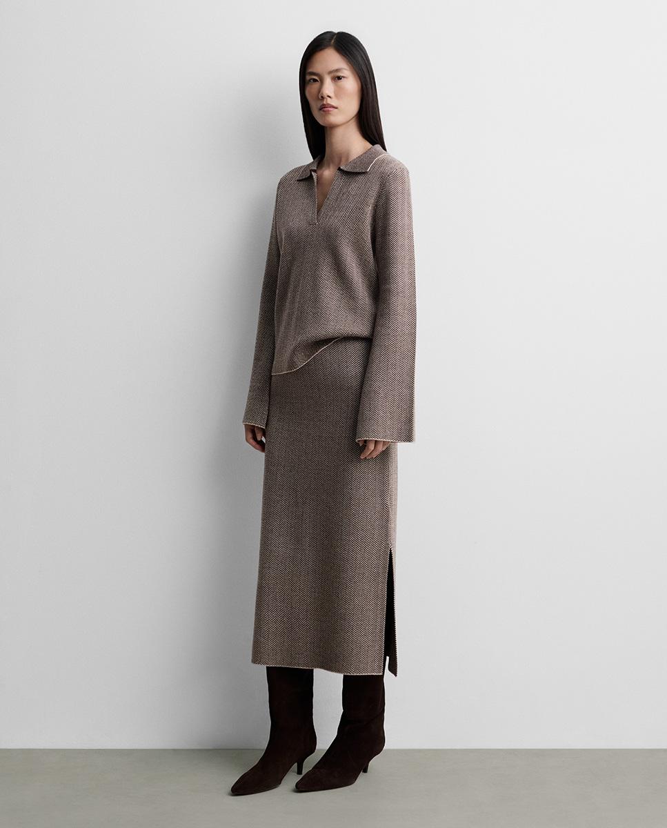 Jersey de mujer punto espiga - Simorra - Marrón Marrón-1