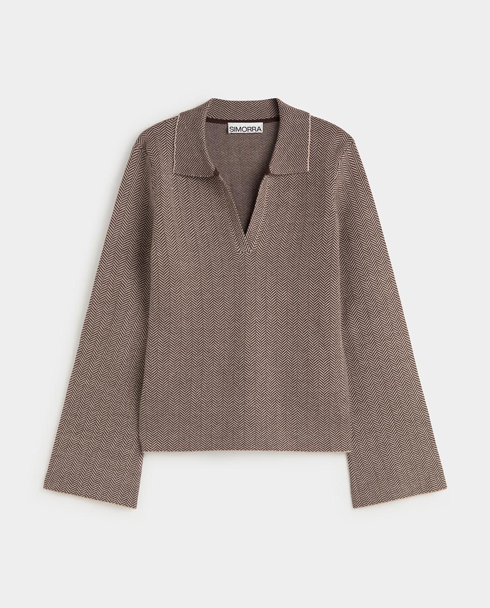 Jersey de mujer punto espiga - Simorra - Marrón Marrón-5
