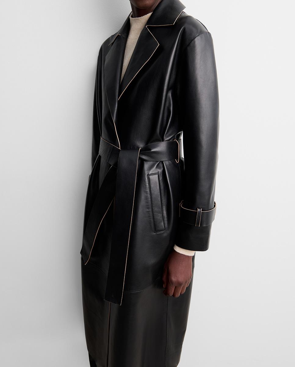 Gabardina de mujer larga napa - Simorra - Azul Negro-4