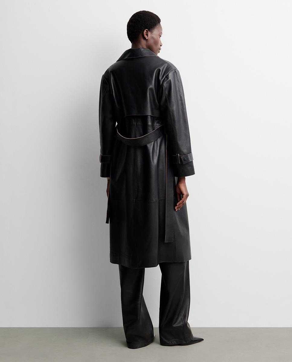 Gabardina de mujer larga napa - Simorra - Azul Negro-6
