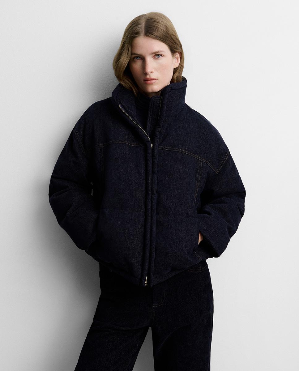 Plumífero de mujer corto estilo bomber - Simorra - Azul Azul-2