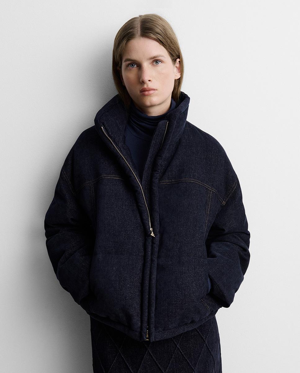 Plumífero de mujer corto estilo bomber - Simorra - Azul Azul-3