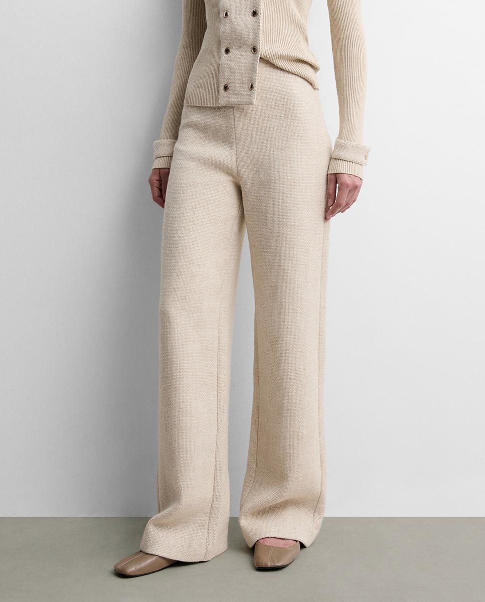 Pantalón de mujer recto tweed - Simorra - Crudo Crudo-1