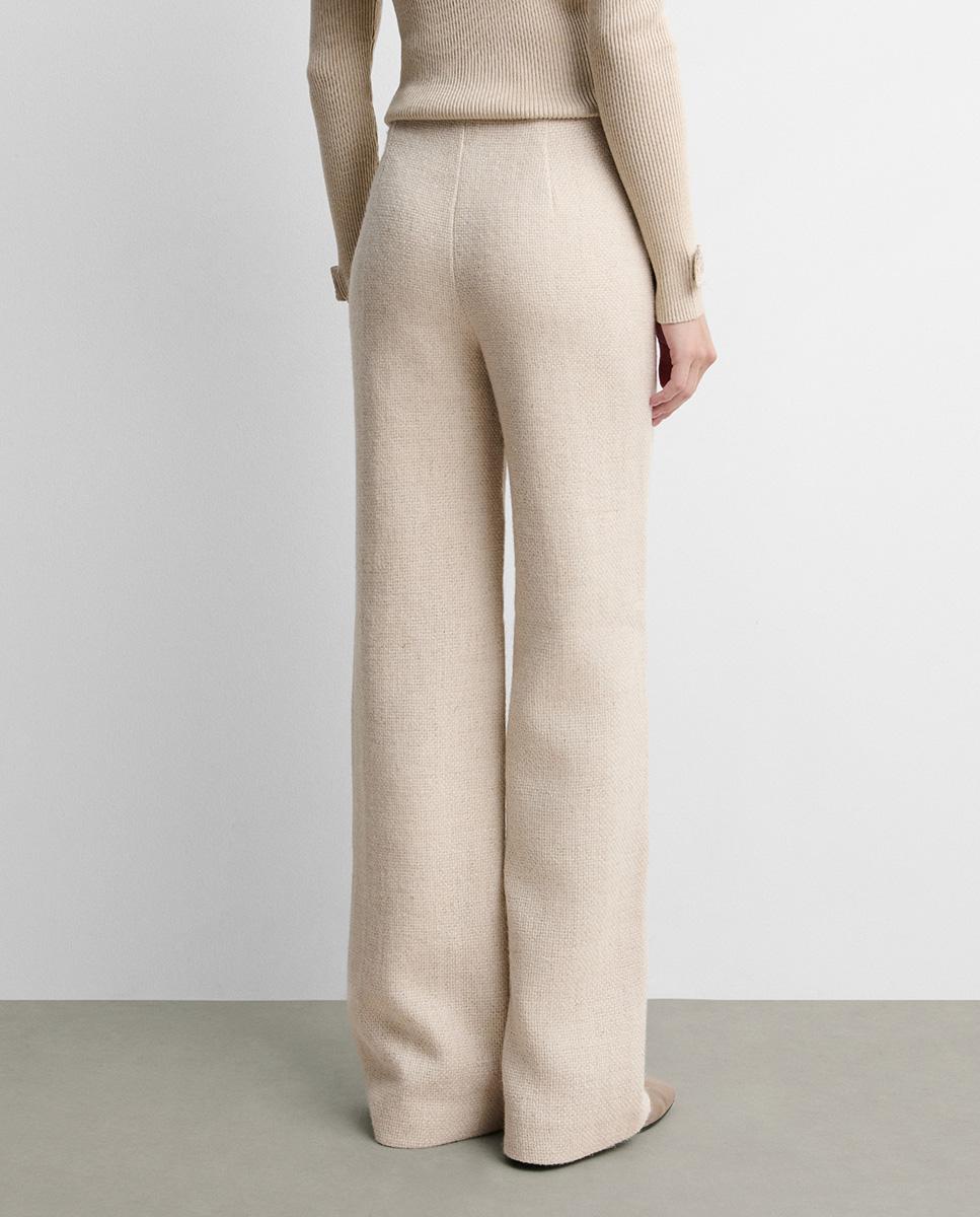 Pantalón de mujer recto tweed - Simorra - Crudo Crudo-2