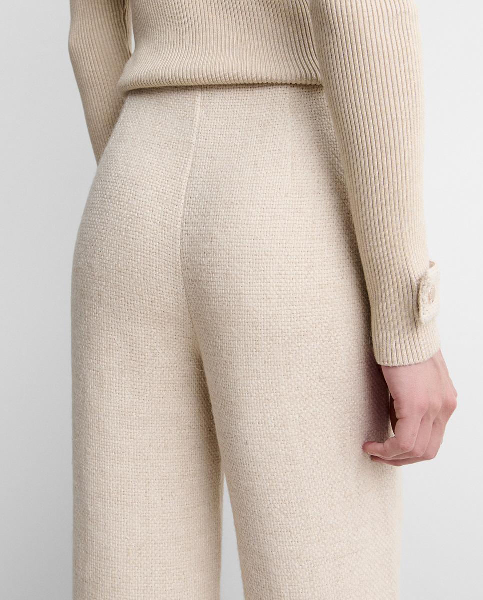 Pantalón de mujer recto tweed - Simorra - Crudo Crudo-3