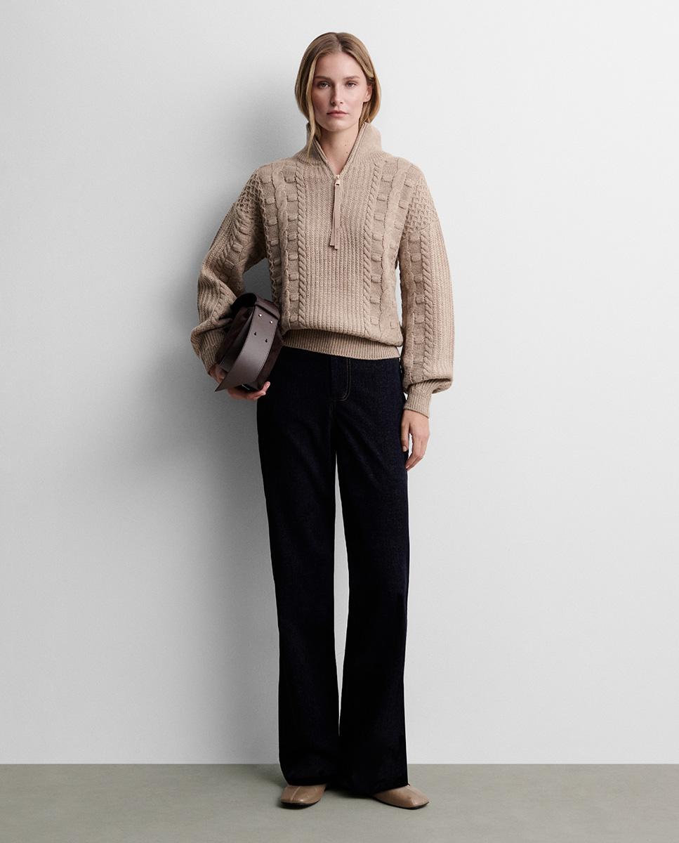 Imagen 0 de Jersey de mujer punto ochos Beige