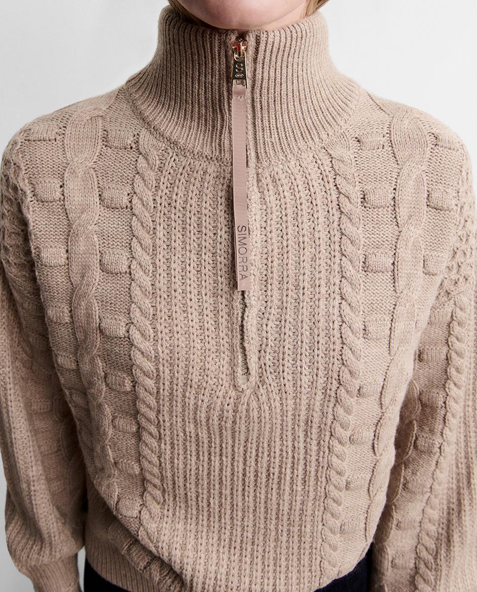 Jersey de mujer punto ochos - Simorra - Beige Beige-4