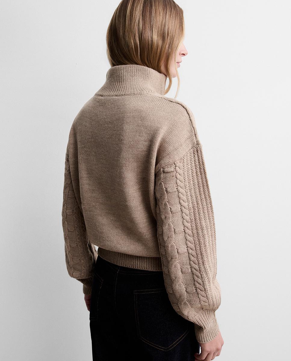 Jersey de mujer punto ochos - Simorra - Beige Beige-5