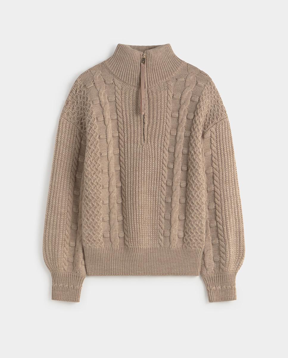 Jersey de mujer punto ochos - Simorra - Beige Beige-6