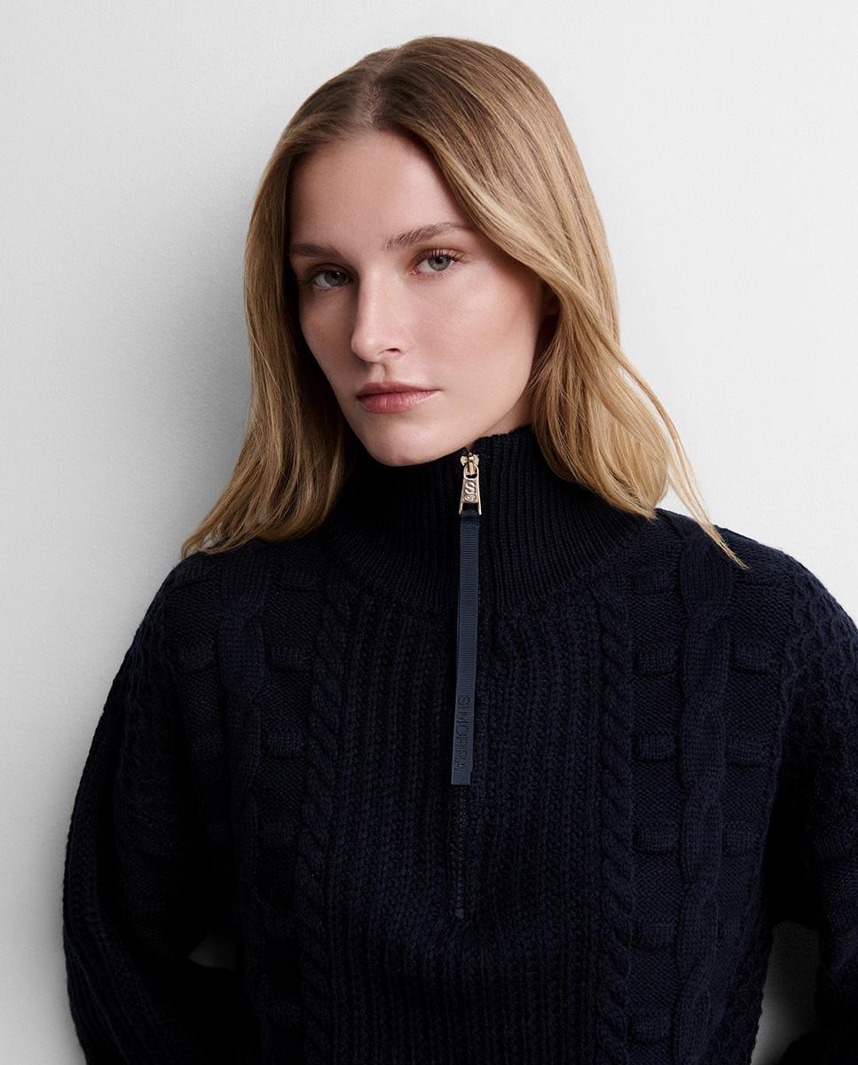 Jersey de mujer punto ochos - Simorra - Azul Azul-3