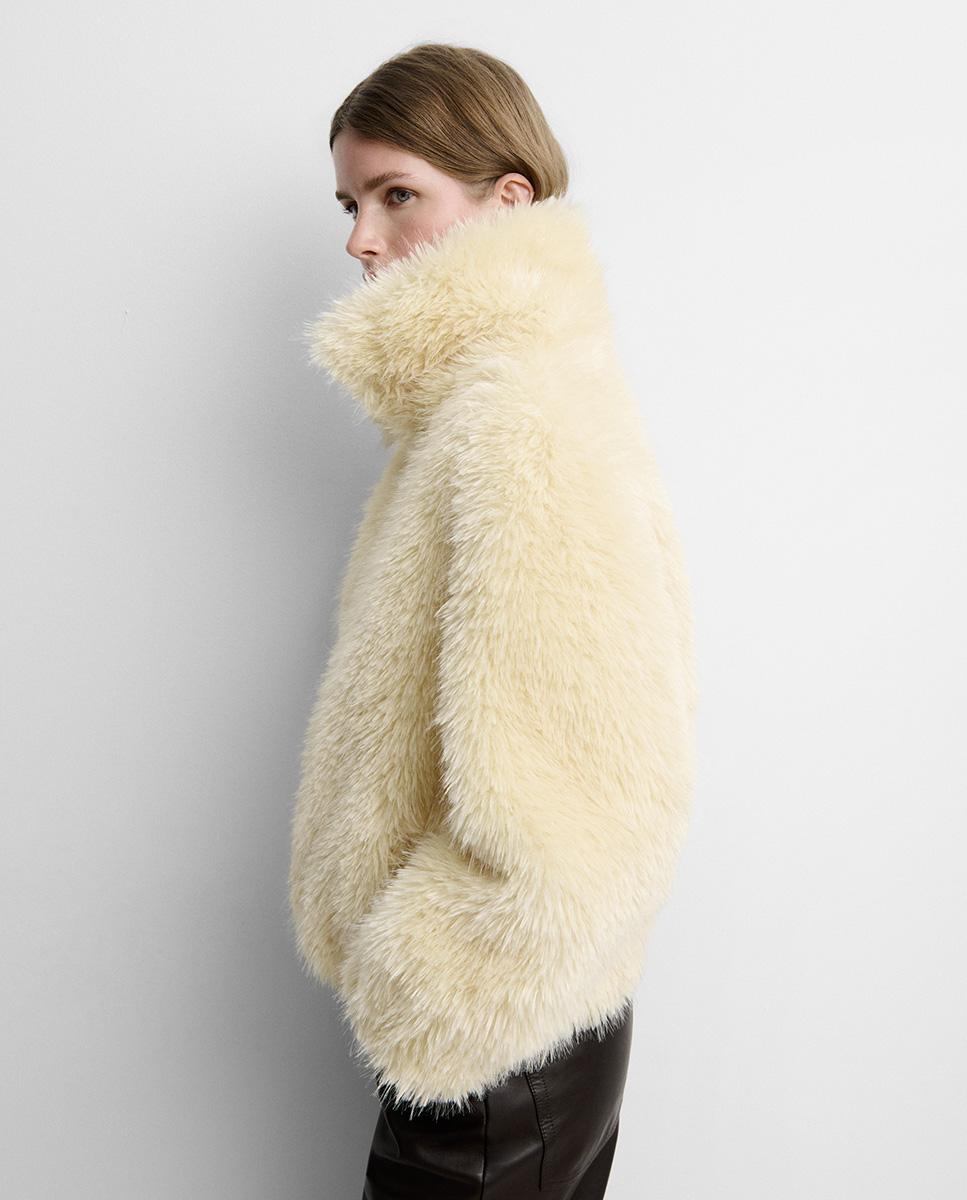 Chaqueta de mujer corta ecopelo - Simorra - Amarillo Amarillo-4
