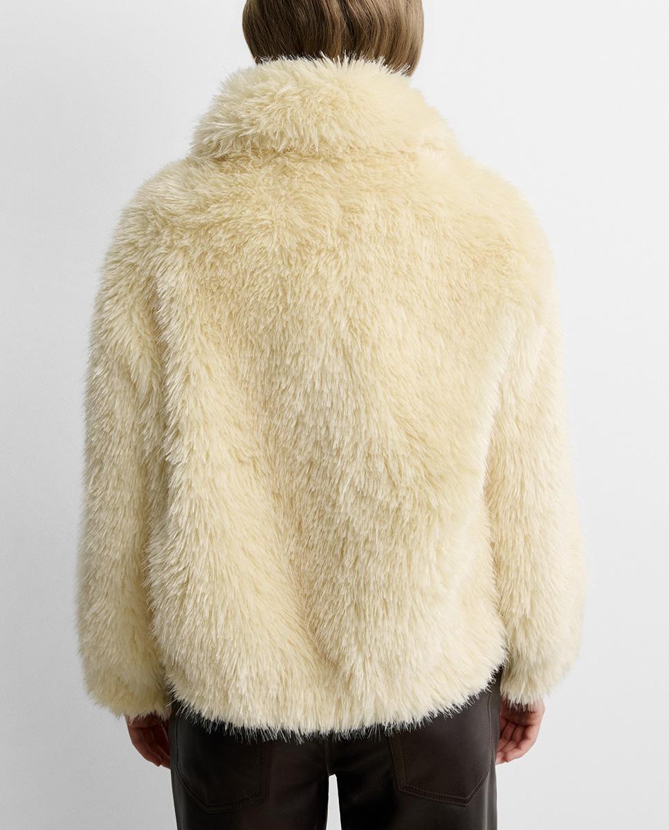 Chaqueta de mujer corta ecopelo - Simorra - Amarillo Amarillo-5