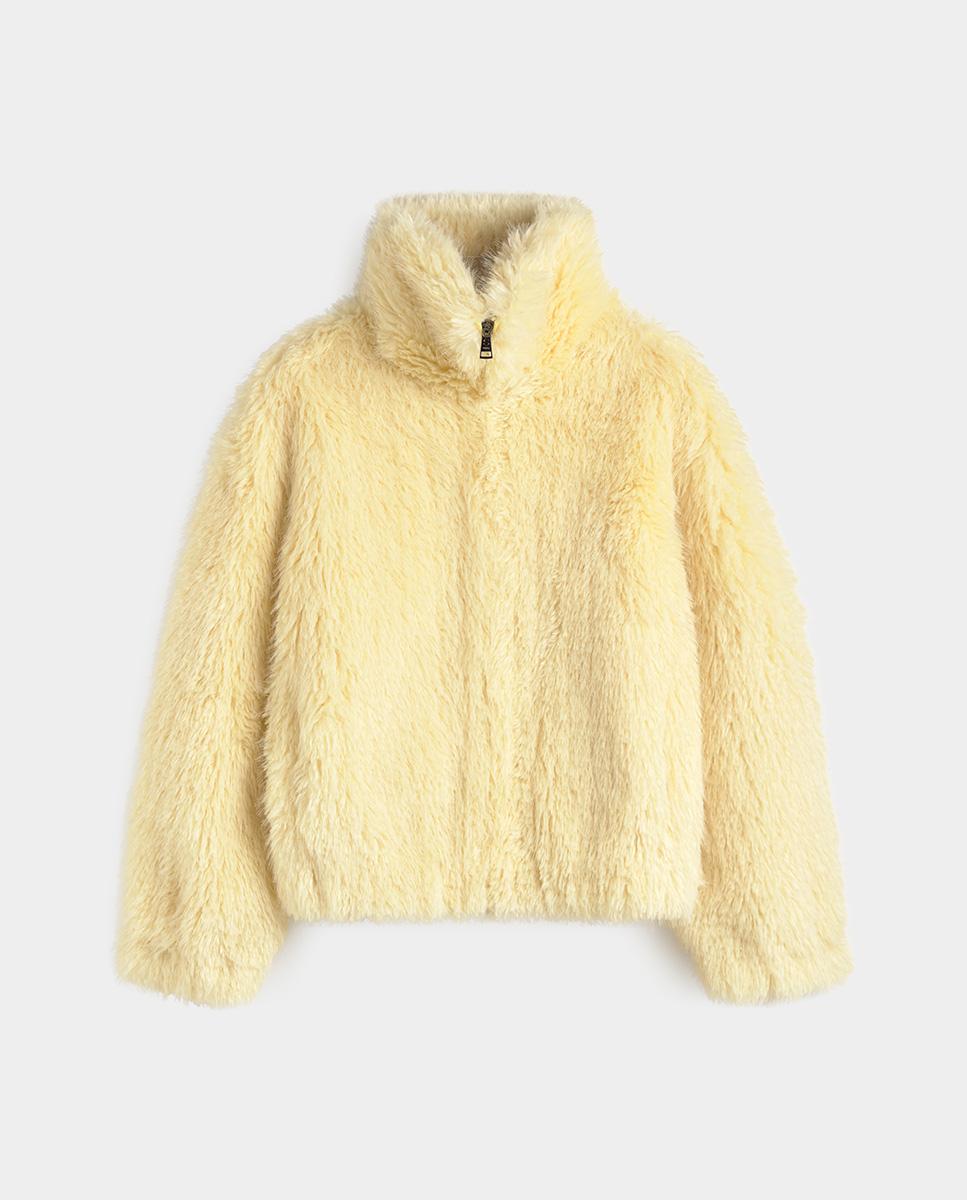 Chaqueta de mujer corta ecopelo - Simorra - Amarillo Amarillo-6