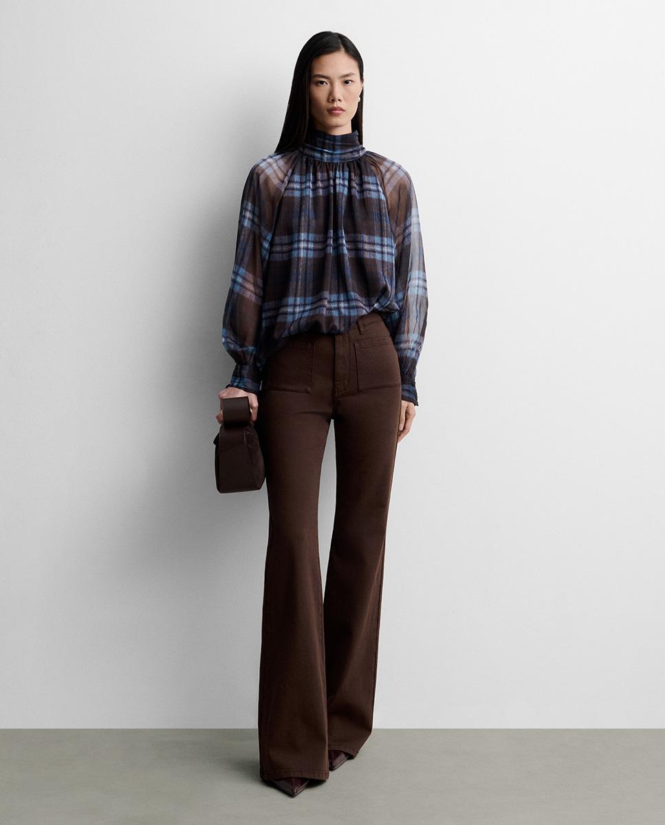 Pantalón de mujer bolsillos parche - Simorra - Marrón Marrón-1