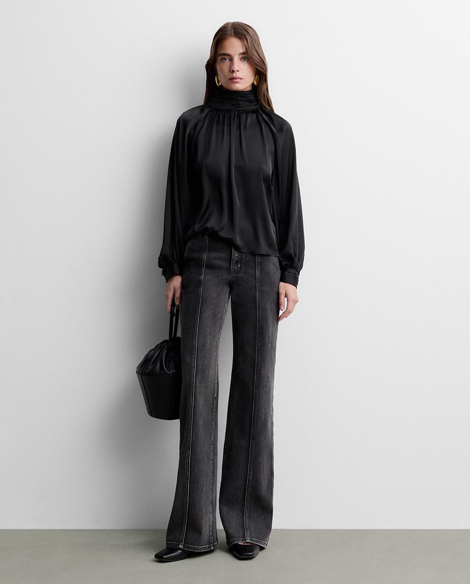 Pantalón de mujer vaquero recto - Simorra - Gris Gris-1