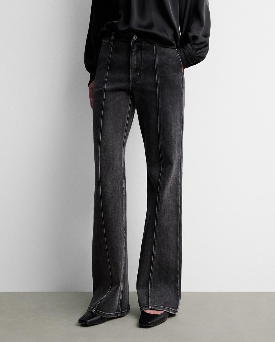 Pantalón de mujer vaquero recto - Simorra - Gris Gris-2