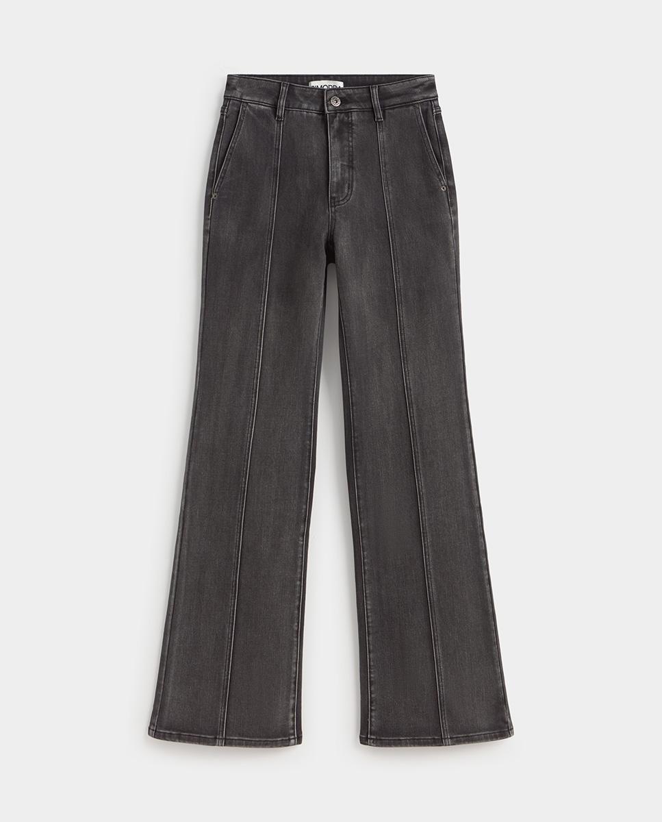 Pantalón de mujer vaquero recto - Simorra - Gris Gris-5