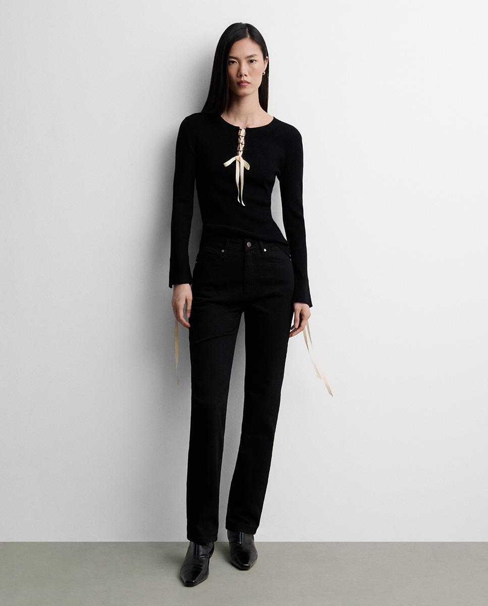 Pantalón de mujer vaquero slim - Simorra - Negro Negro-1