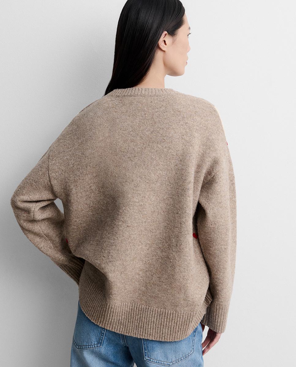 Jersey de mujer oversize rombos - Simorra - Visón Visón-4