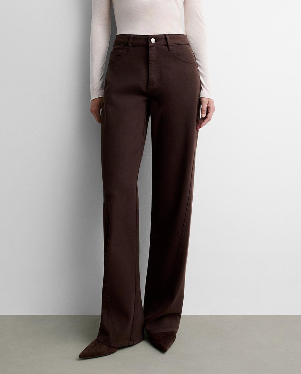 Pantalón de mujer vaquero ancho - Simorra - Marrón Marrón-3