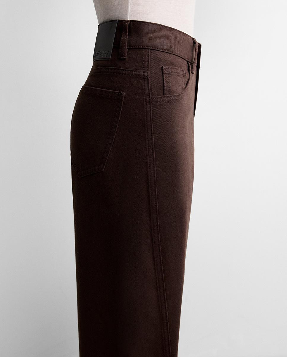 Pantalón de mujer vaquero ancho - Simorra - Marrón Marrón-6