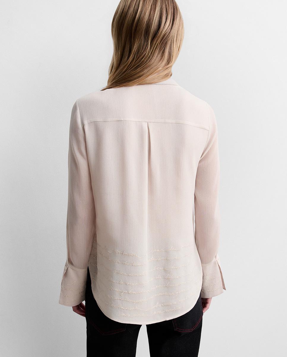 Camisa de mujer fluida bordada - Simorra - Crudo Crudo-4