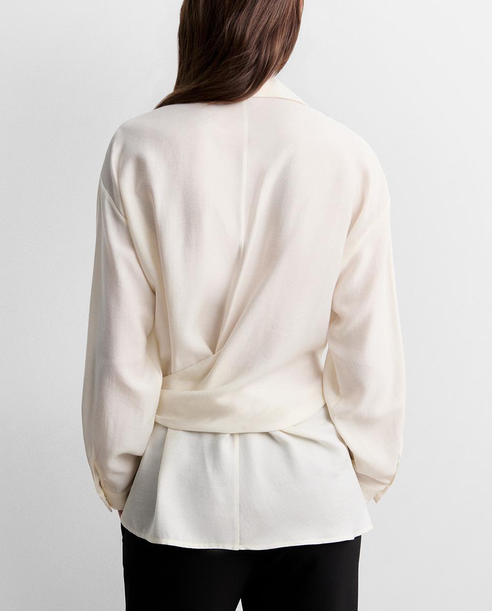 Blusa de mujer fluida lazada - Simorra - Crudo Crudo-4