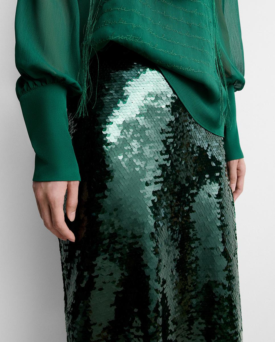 Blusa de mujer bordada pañuelo - Simorra - Verde Verde-3