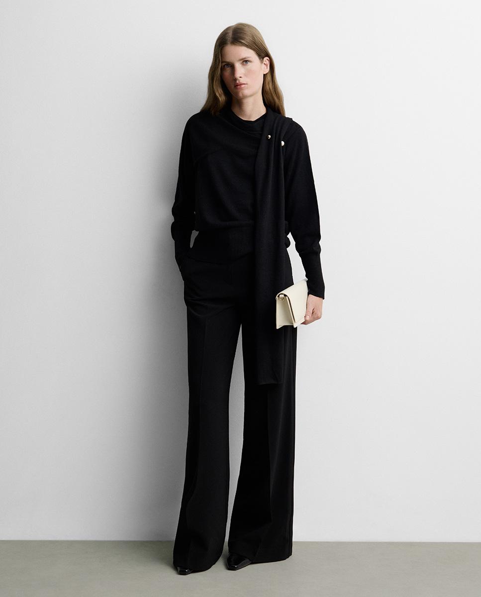 Jersey de mujer punto pañuelo - Simorra - Negro Negro-1