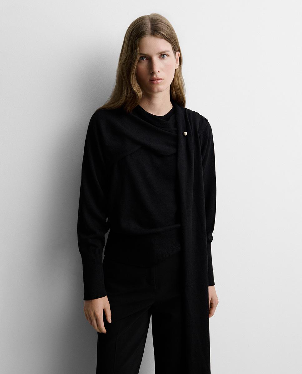 Jersey de mujer punto pañuelo - Simorra - Negro Negro-2