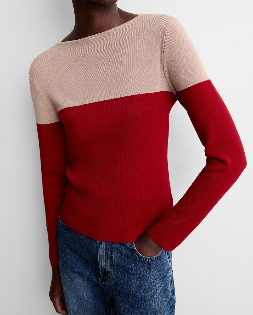 Jersey de mujer punto bicolor - Simorra - Visón Visón-2